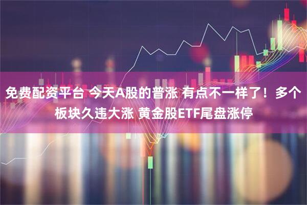 免费配资平台 今天A股的普涨 有点不一样了！多个板块久违大涨 黄金股ETF尾盘涨停
